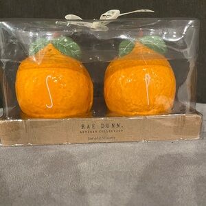 Rae Dunn Mandarin Orange Salt&Pepper Shakers***brand new